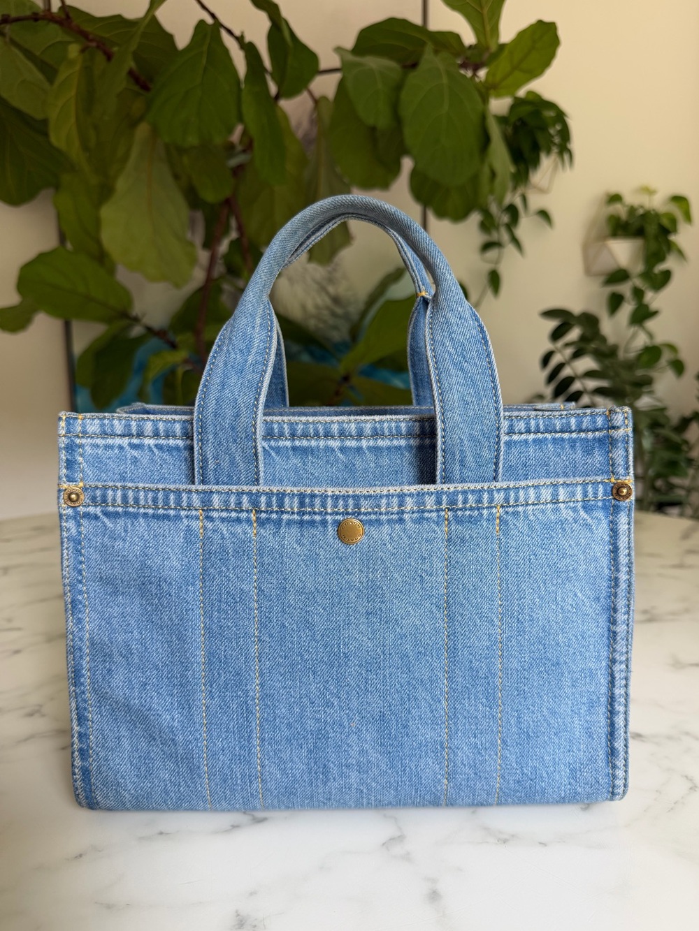 COACH Cargo Tote Bag 26 Denim Indigo Blue CR659 Crossbody - Picture 3 of 16